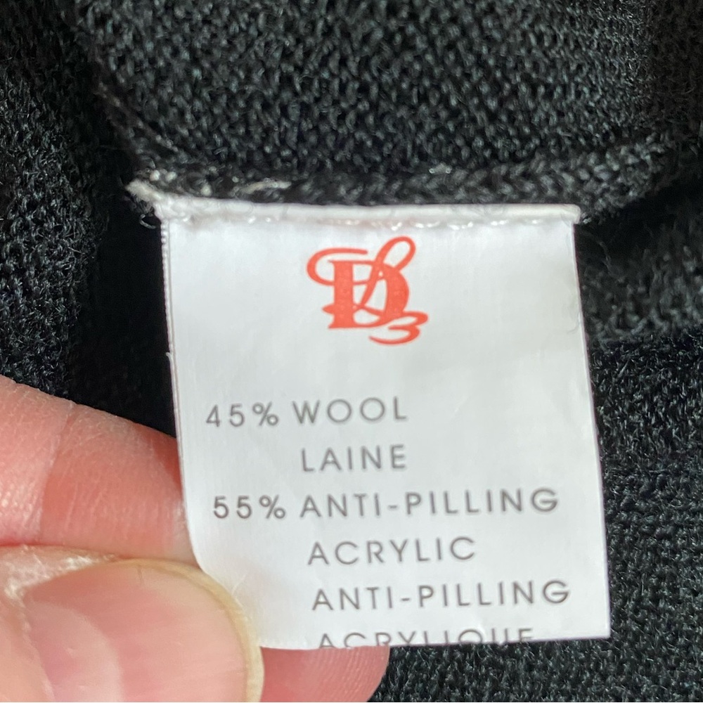 Old Money Mens Black Crewneck Knit Sweater Extra Large Wool Blend Minimalist - Picture 13 of 15
